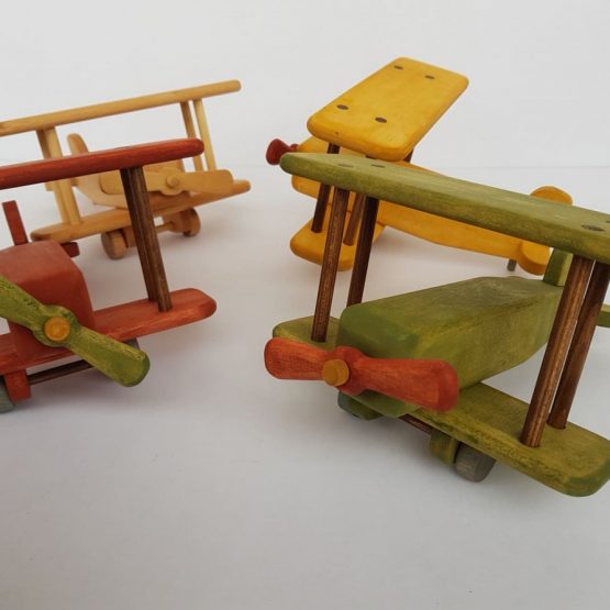 Wooden airplane toy, wooden biplane toy, gifts for kids